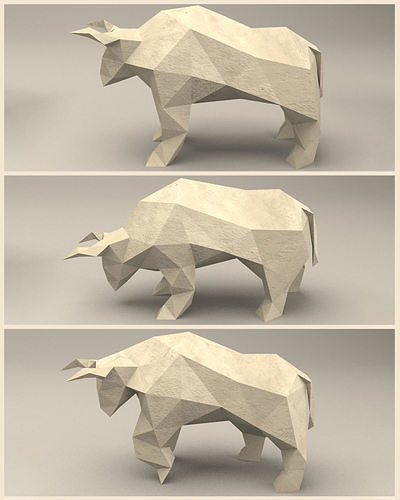 3 Shades Modern Sculpture of Bull 3D print model