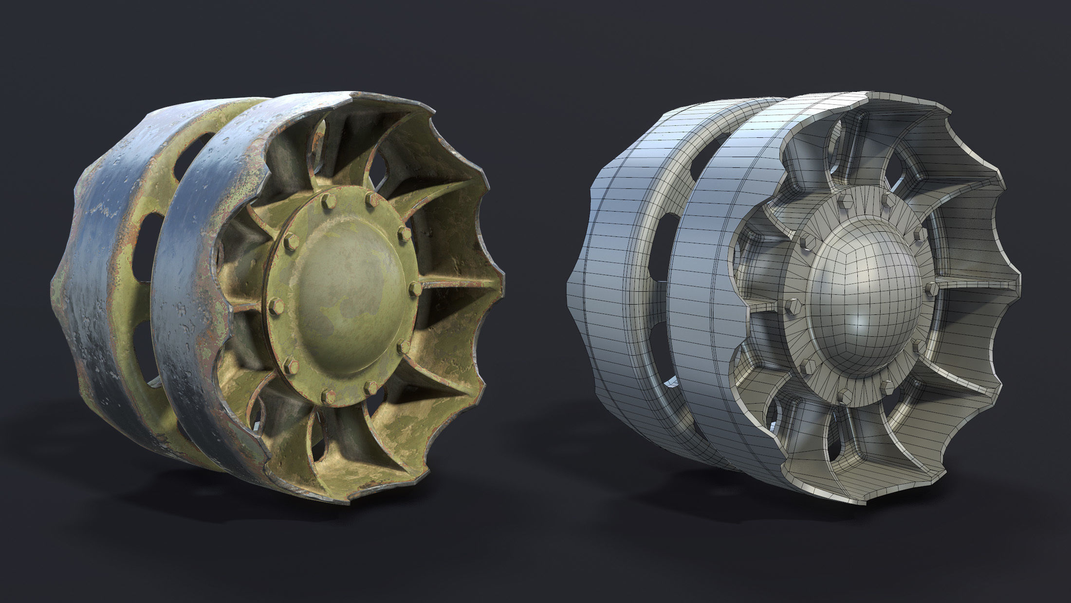 T-55 Rear Idler 3D model_1