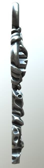 Key-1 silver key with ornate design 3D print model_1