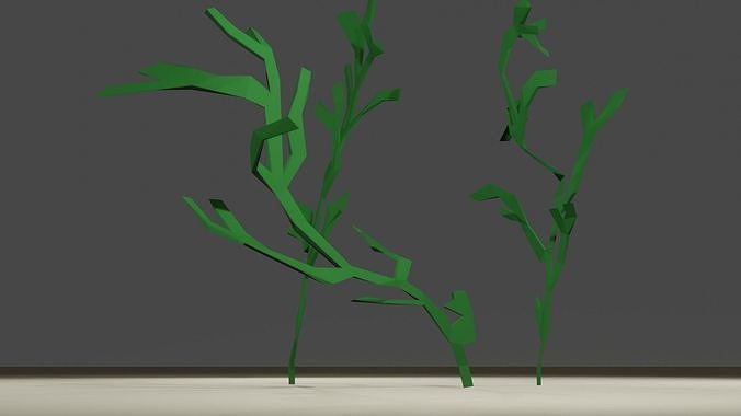 Cartoon-Style Low-Poly Ocean Algaes - Ready for Fun Projects Low-poly 3D model