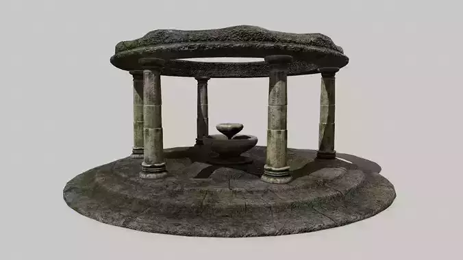 Altar Set stone fountain with columns