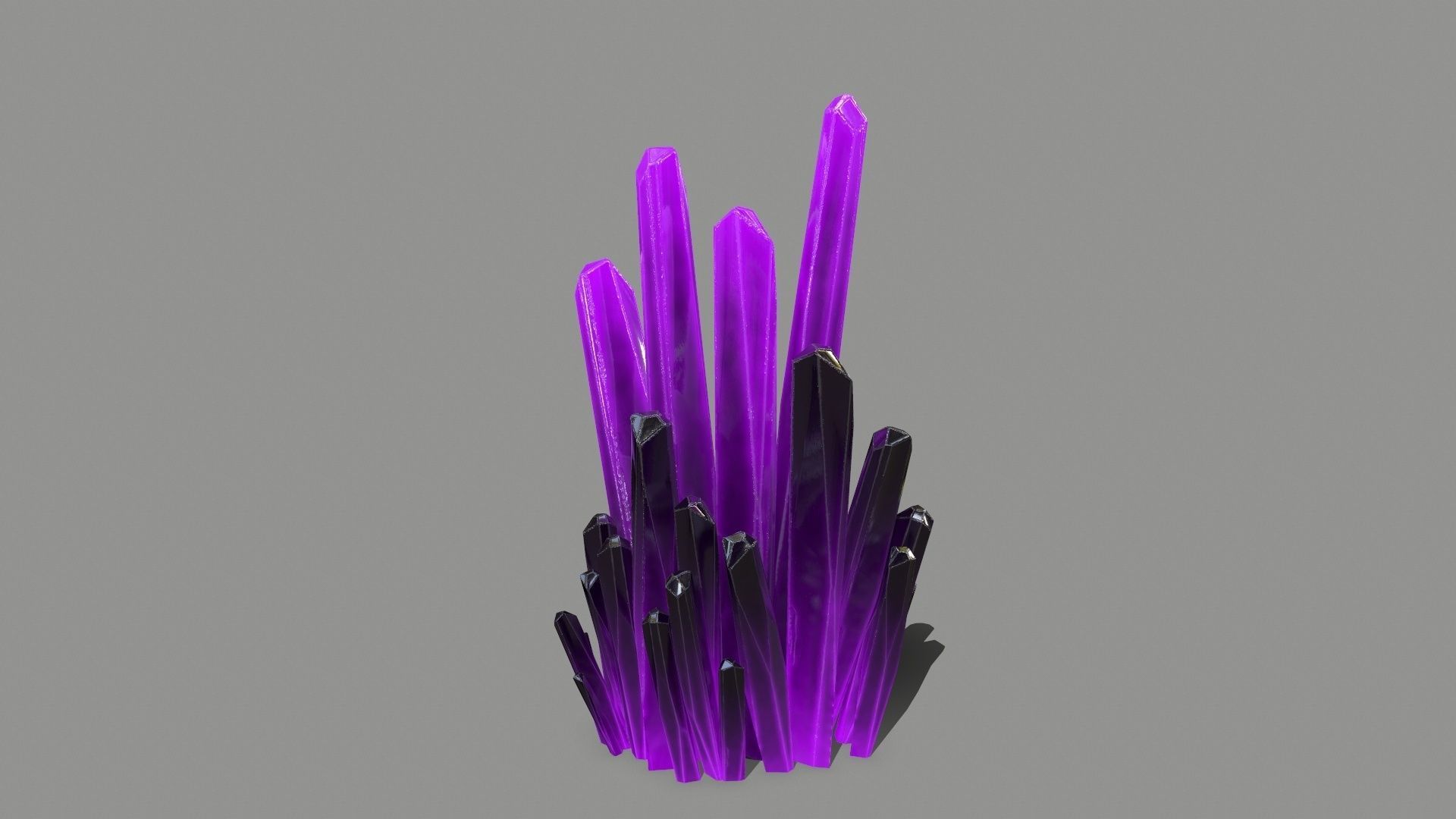 Crystal Set amethyst Low-poly 3D model_16