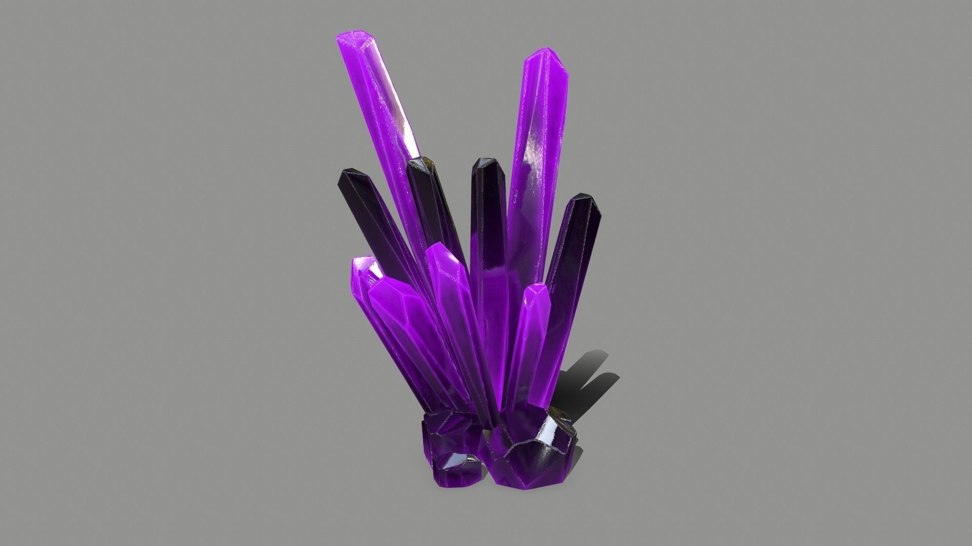 Crystal Set amethyst Low-poly 3D model_13