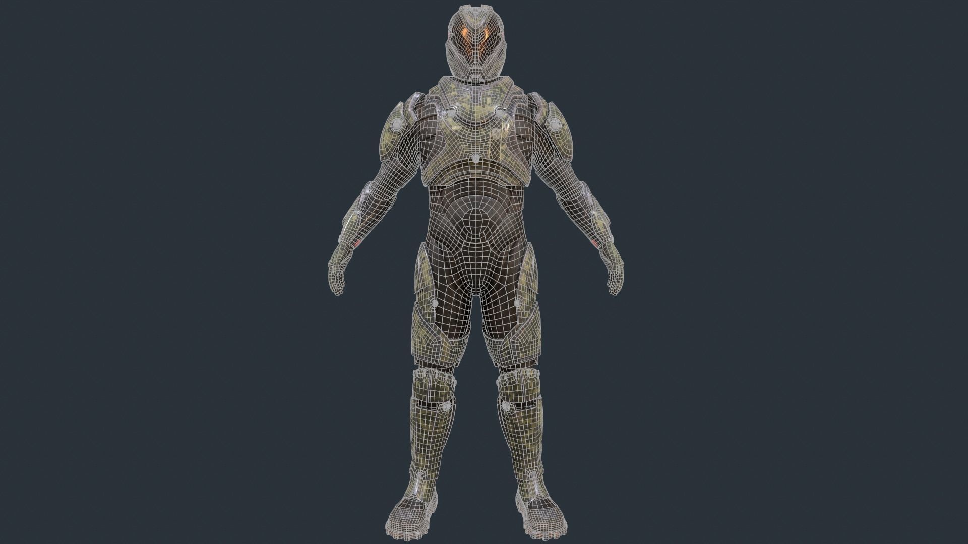 SCI FI Armor Low-poly 3D model_7