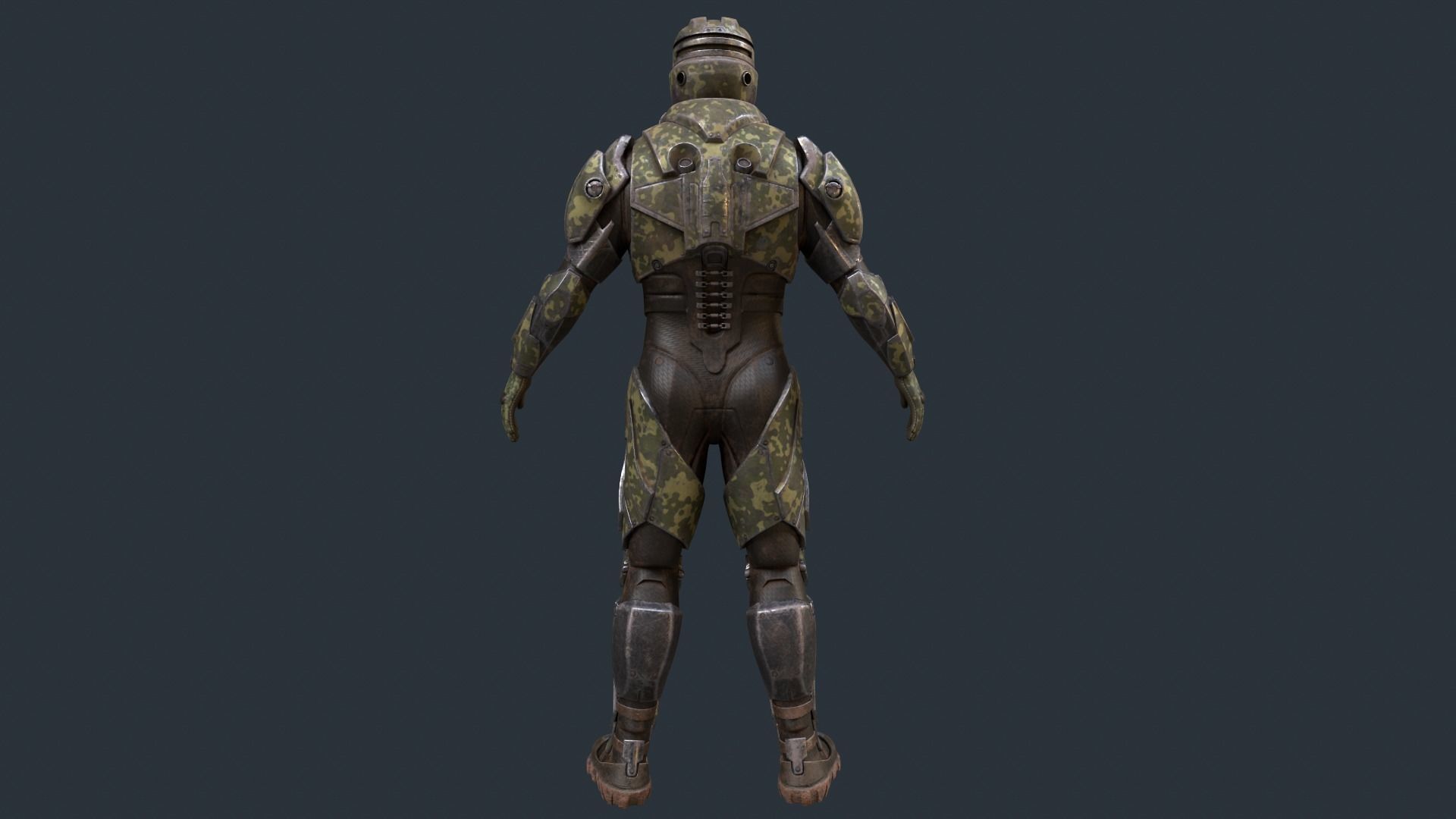 SCI FI Armor Low-poly 3D model_8