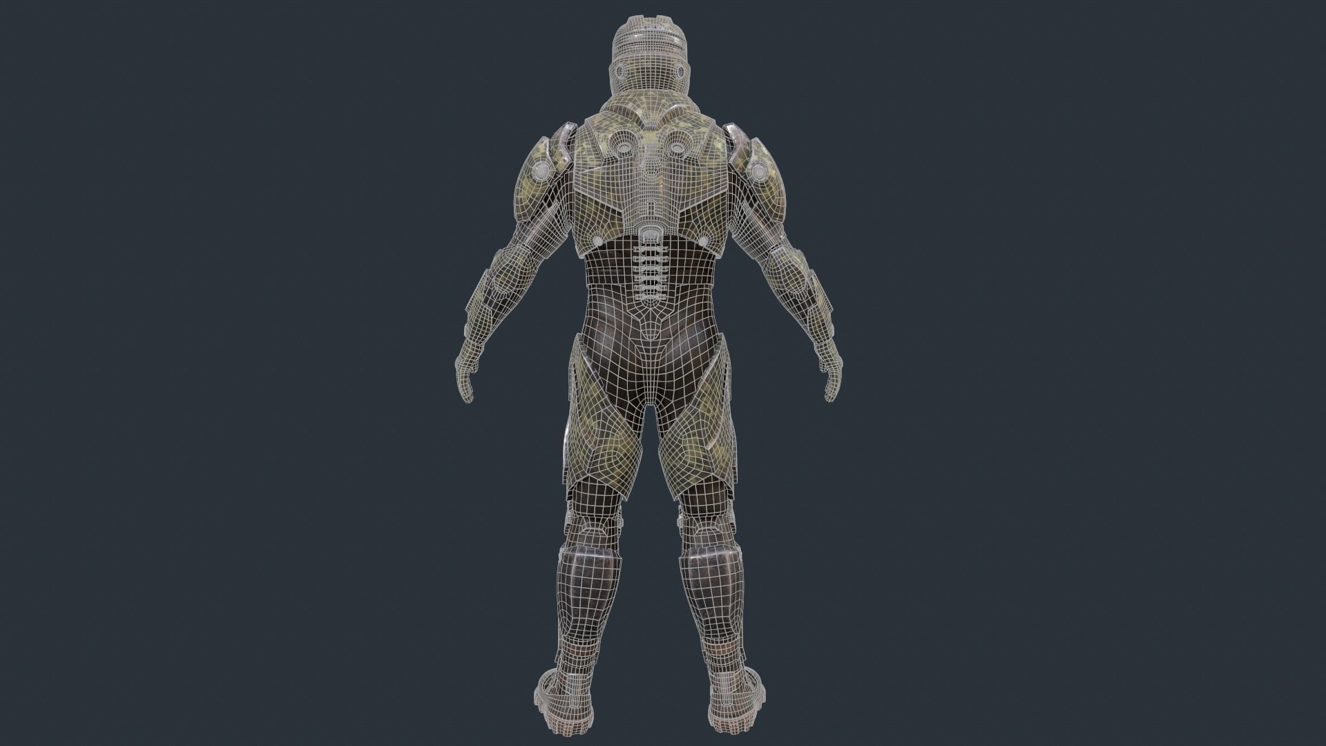SCI FI Armor Low-poly 3D model_9