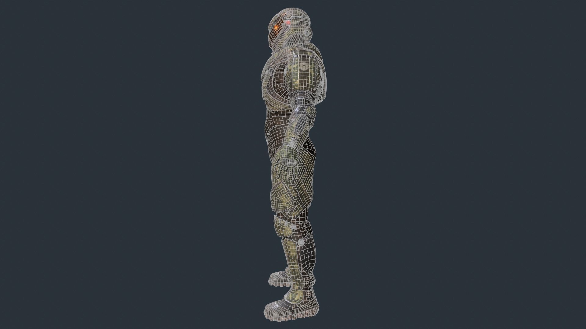 SCI FI Armor Low-poly 3D model_11