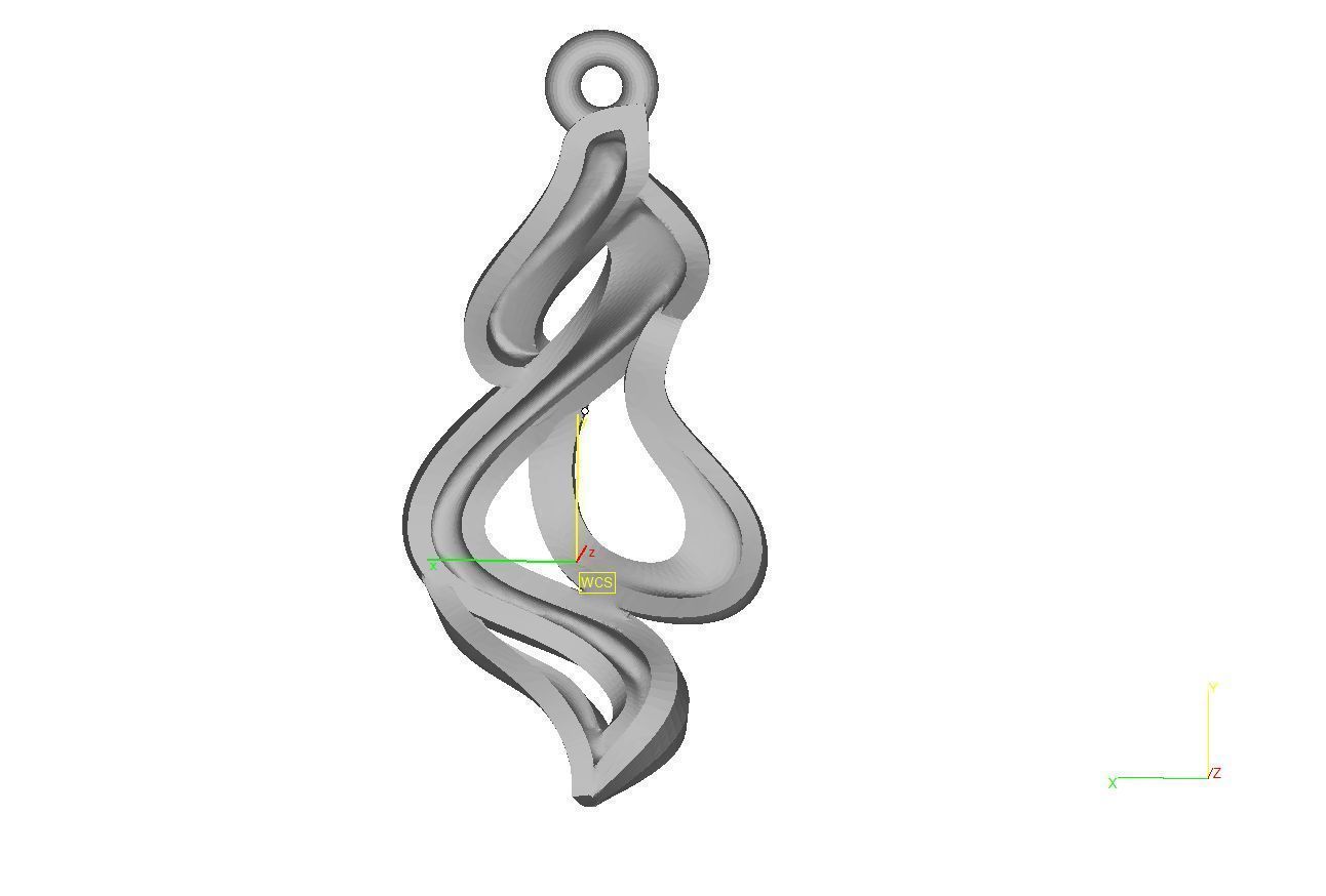 1-pen sterling silver pendant with diamonds 3D print model_4