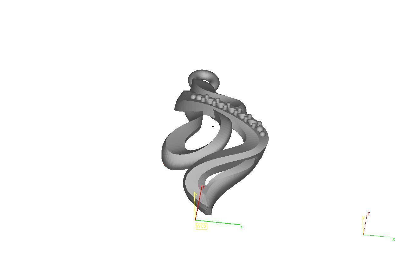 1-pen sterling silver pendant with diamonds 3D print model_3