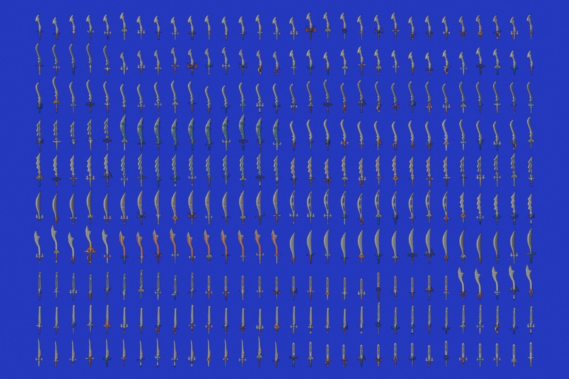 Swords Pack 3 - 300 Low Poly Melee Weapons Low-poly 3D model_7