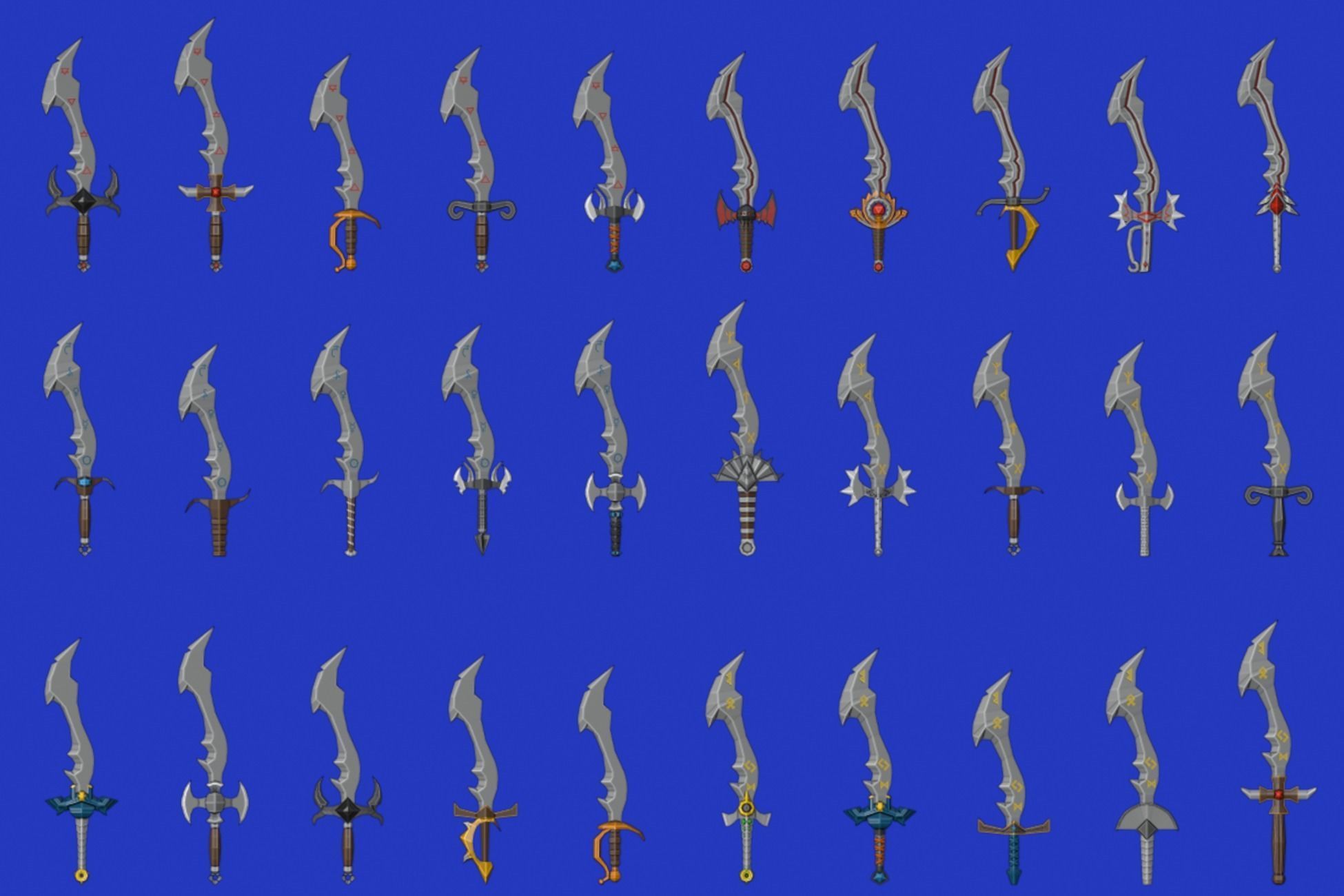 Swords Pack 3 - 300 Low Poly Melee Weapons Low-poly 3D model_17