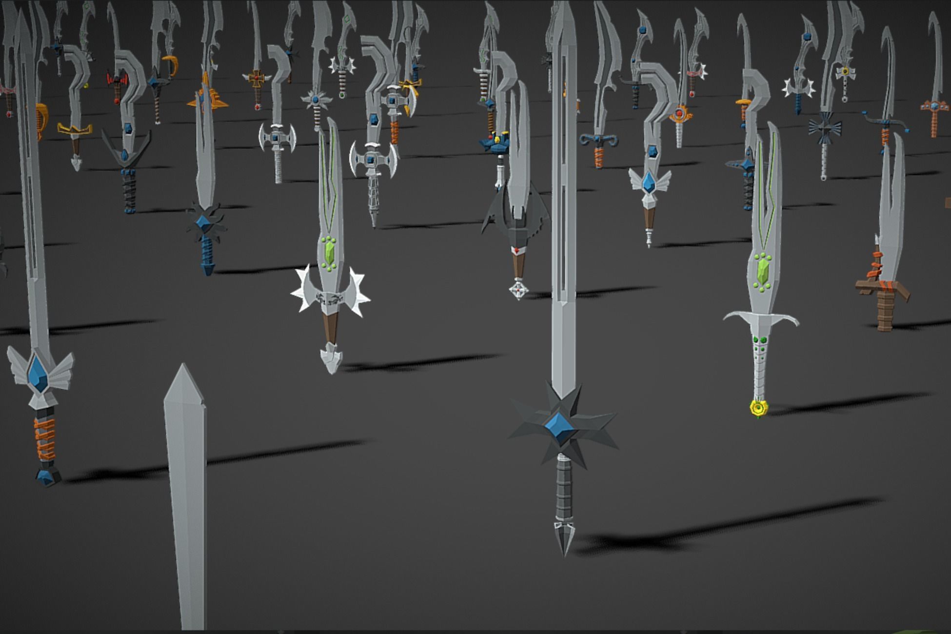 Swords Pack 4 - 300 Low Poly Melee Weapons Low-poly 3D model_8