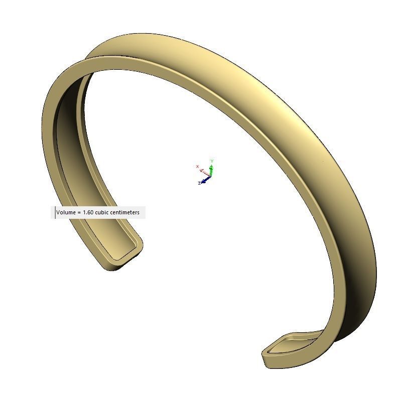 Simple Concave cuff bracelet 3D print model_15