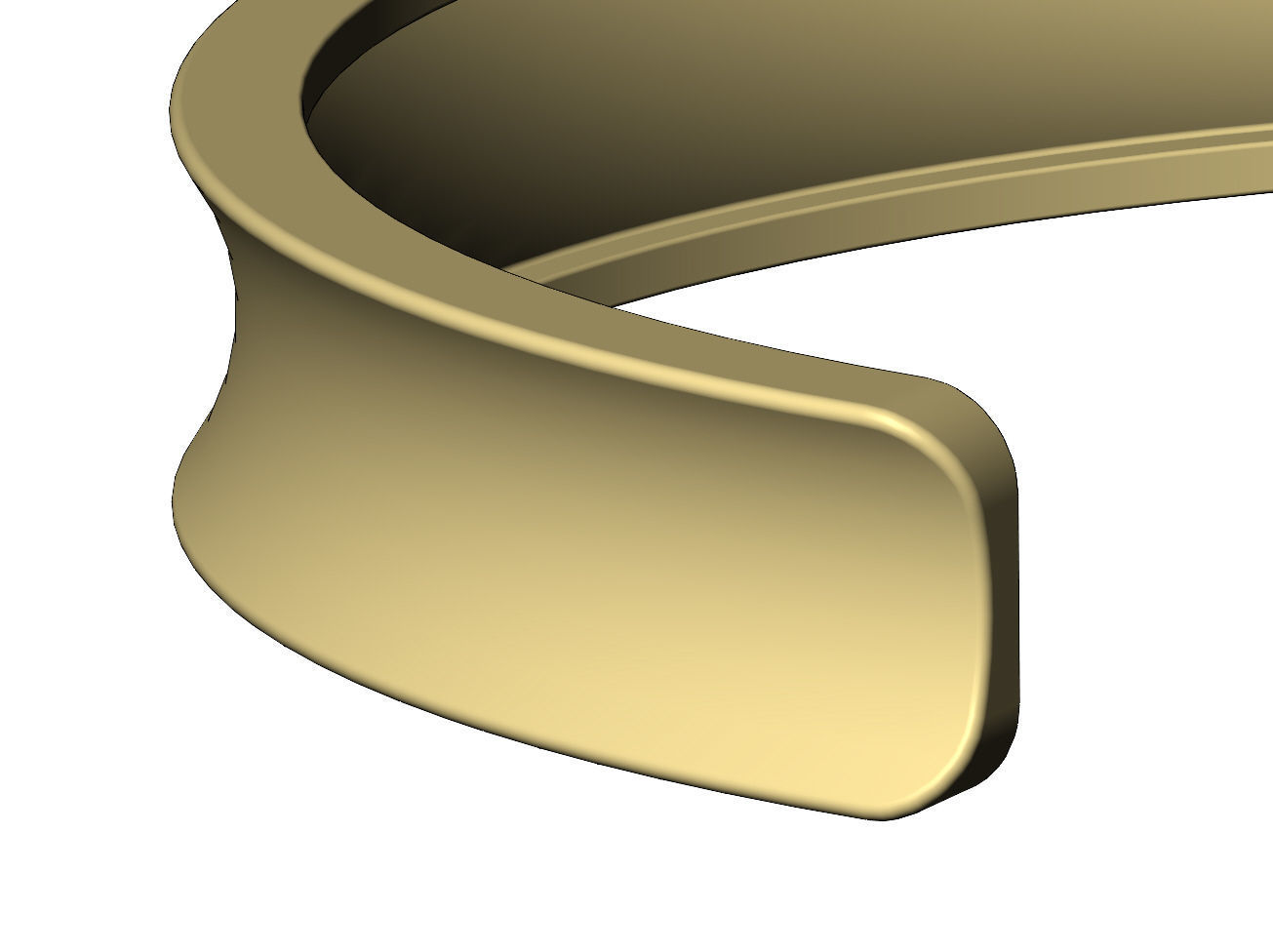 Simple Concave cuff bracelet 3D print model_10