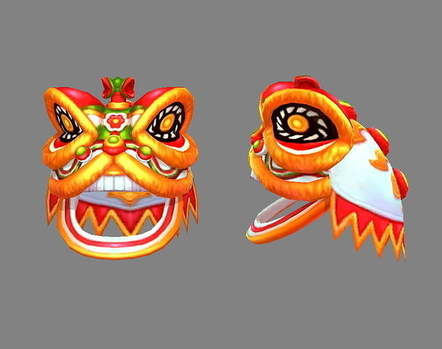 Traditional Chinese Festival -Lion Dance Low-poly 3D model