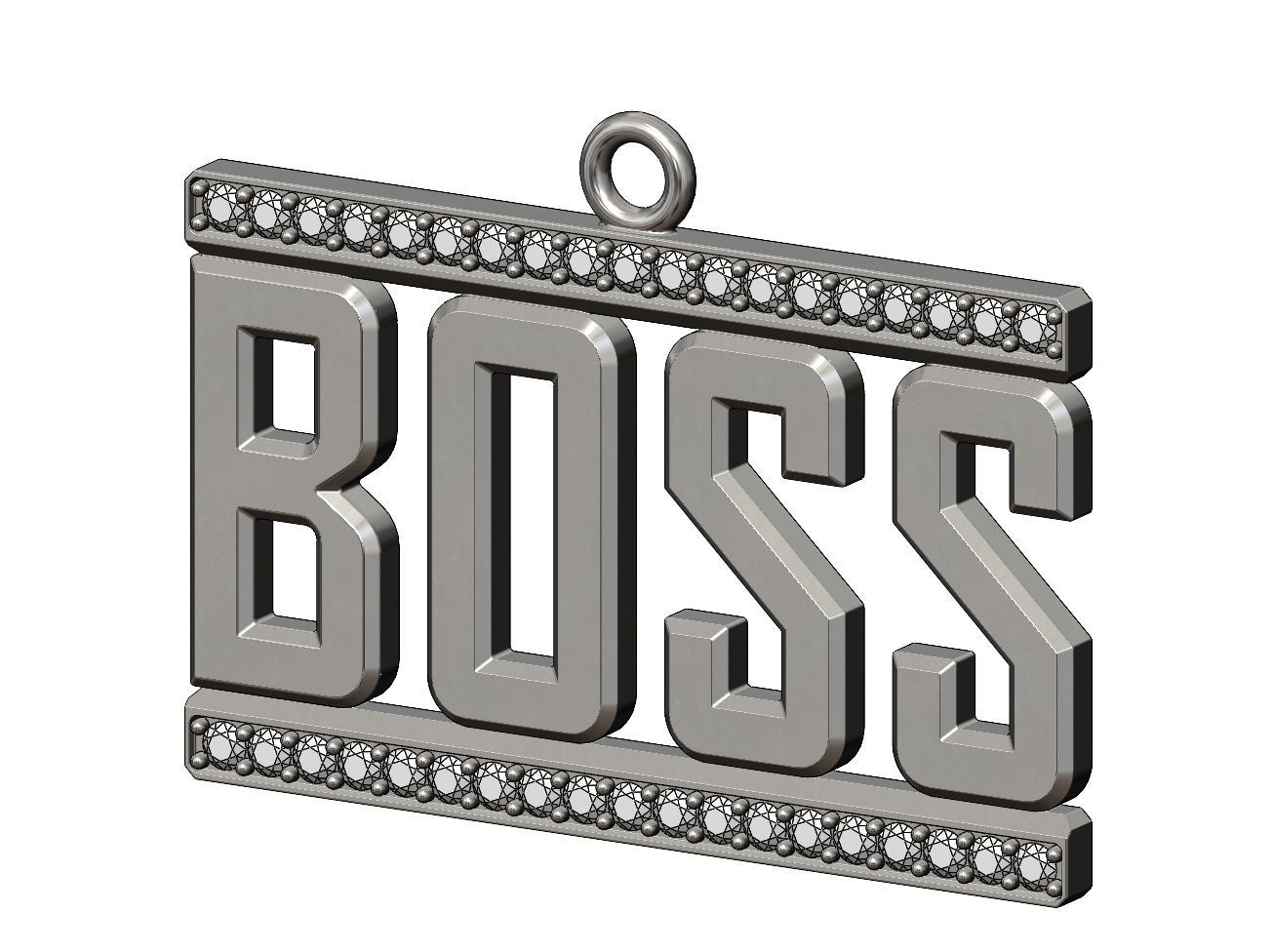 Small BOSS Diamond pendant and charm 3D print model_1
