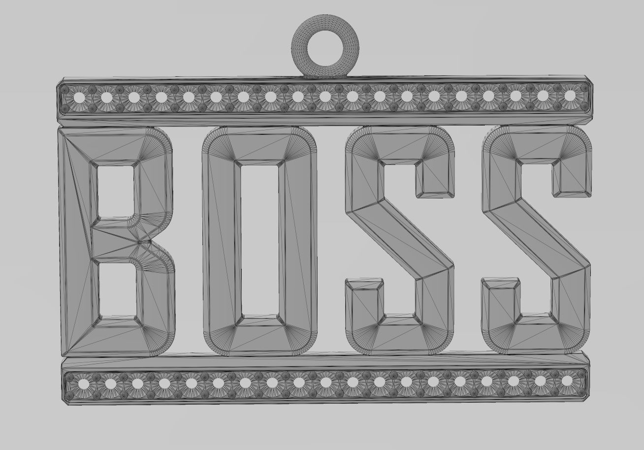 Small BOSS Diamond pendant and charm 3D print model_13