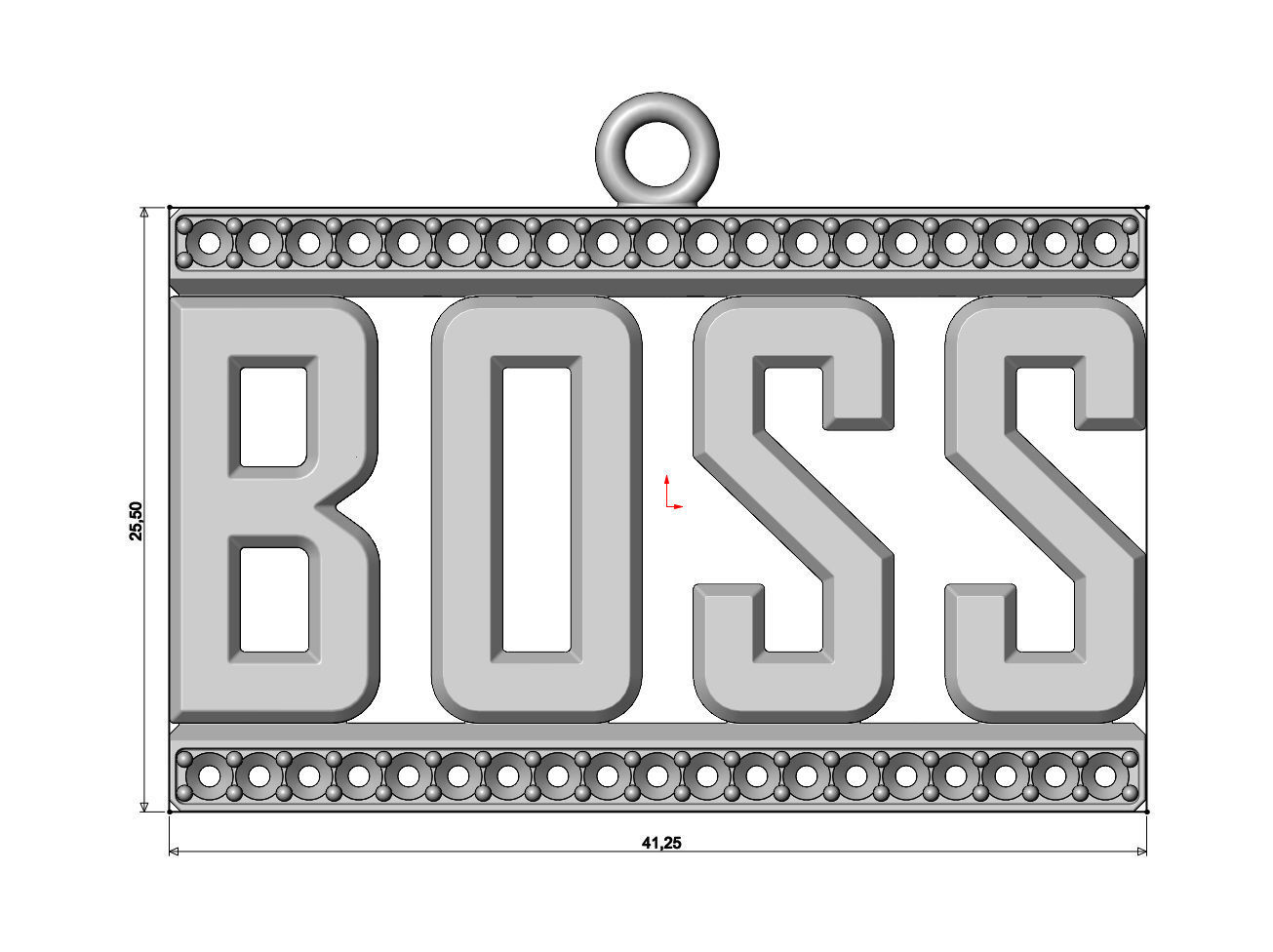 Small BOSS Diamond pendant and charm 3D print model_5
