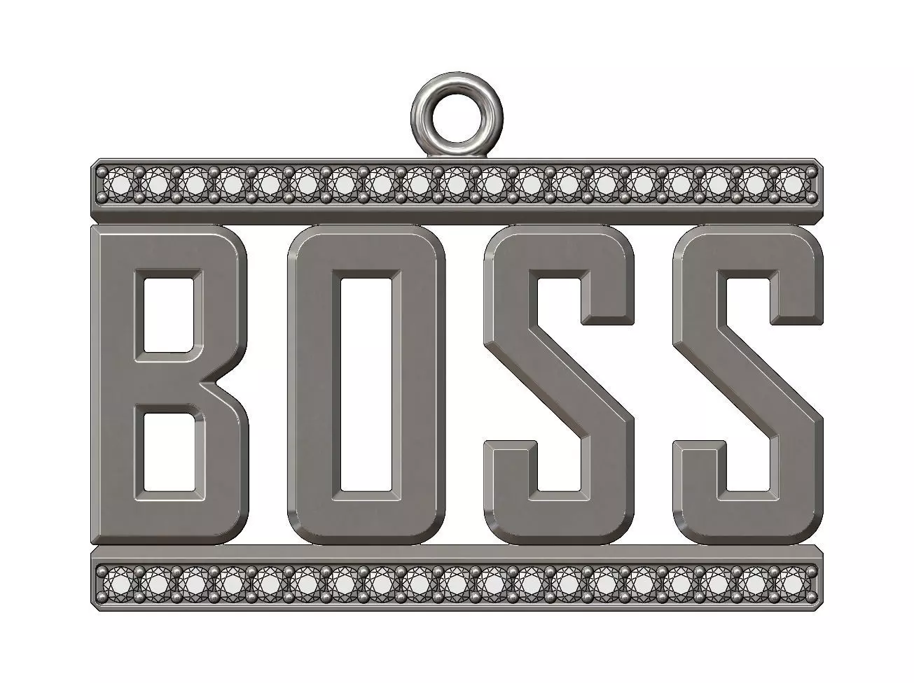 Small BOSS Diamond pendant and charm 3D print model_0