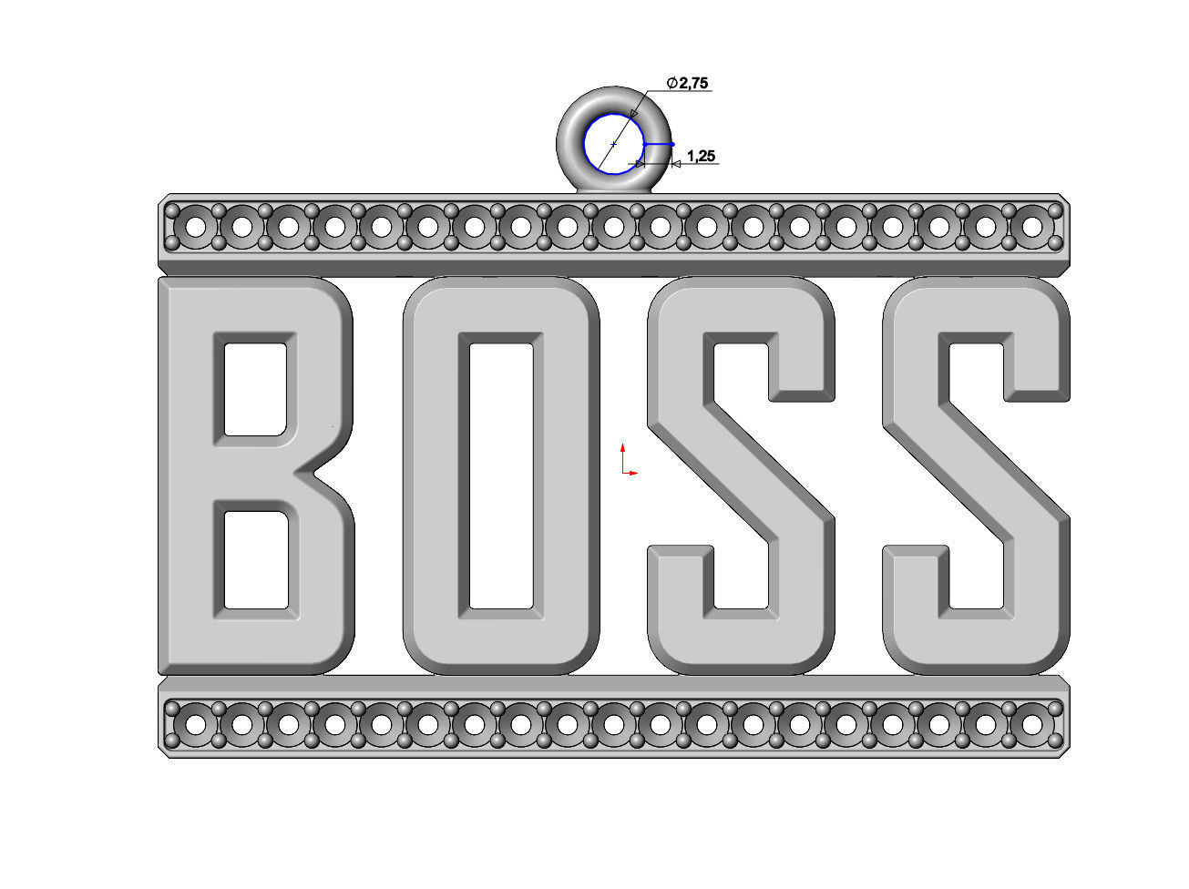 Small BOSS Diamond pendant and charm 3D print model_8