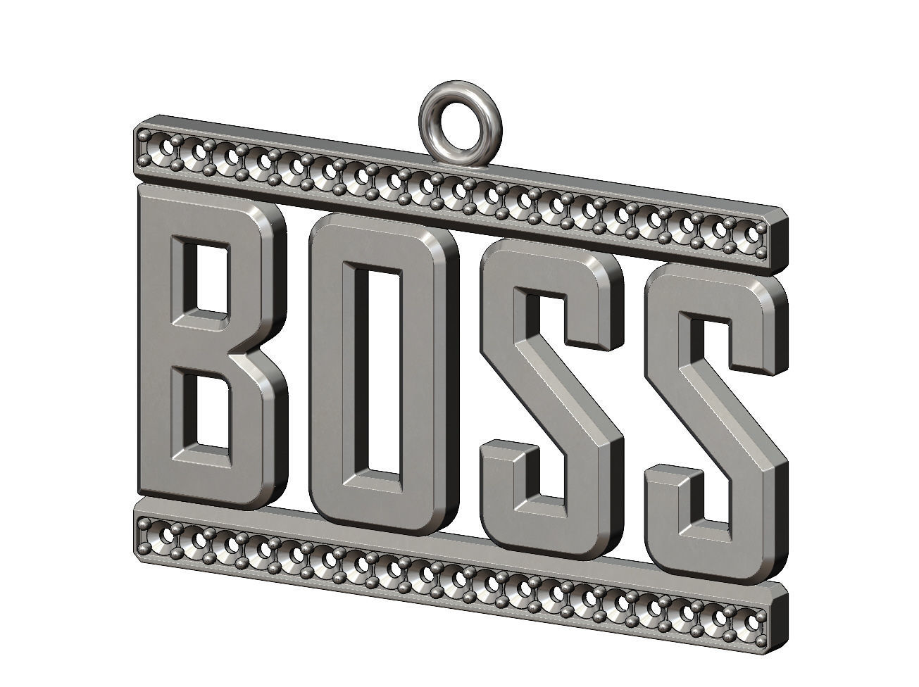 Small BOSS Diamond pendant and charm 3D print model_3