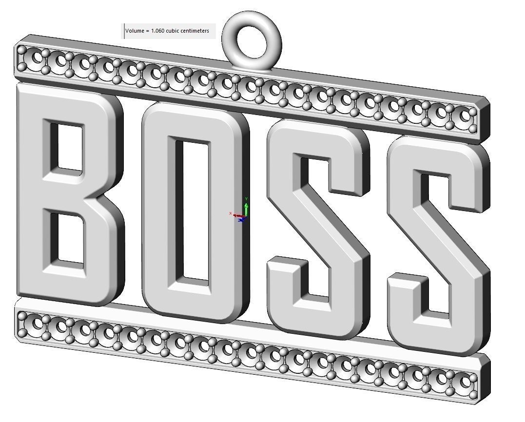 Small BOSS Diamond pendant and charm 3D print model_12