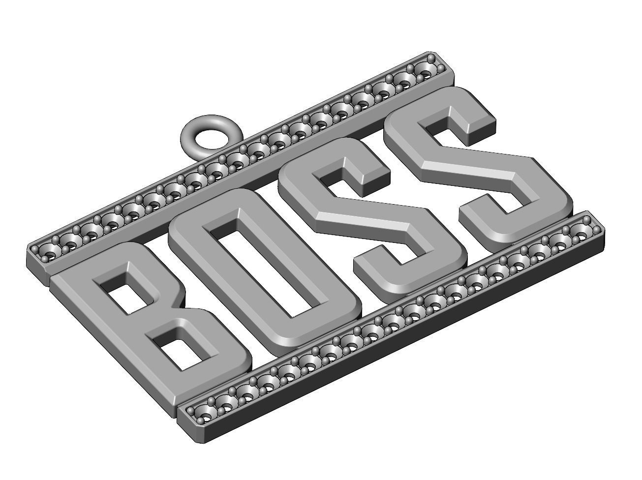 Small BOSS Diamond pendant and charm 3D print model_11
