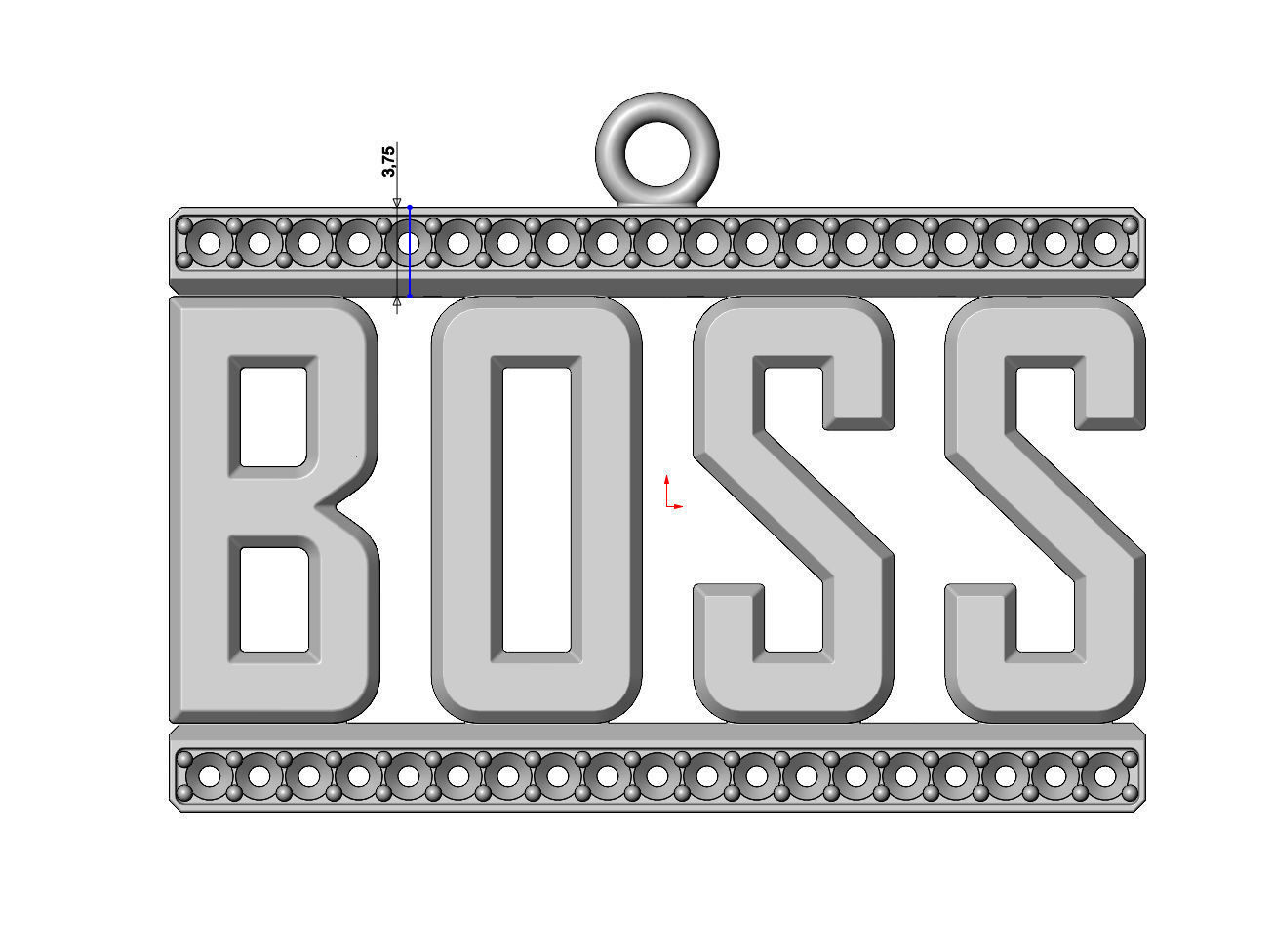 Small BOSS Diamond pendant and charm 3D print model_7