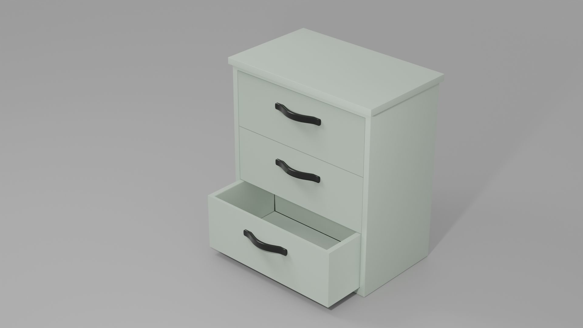 Cabinet for Display with green pastel color 3D model_2