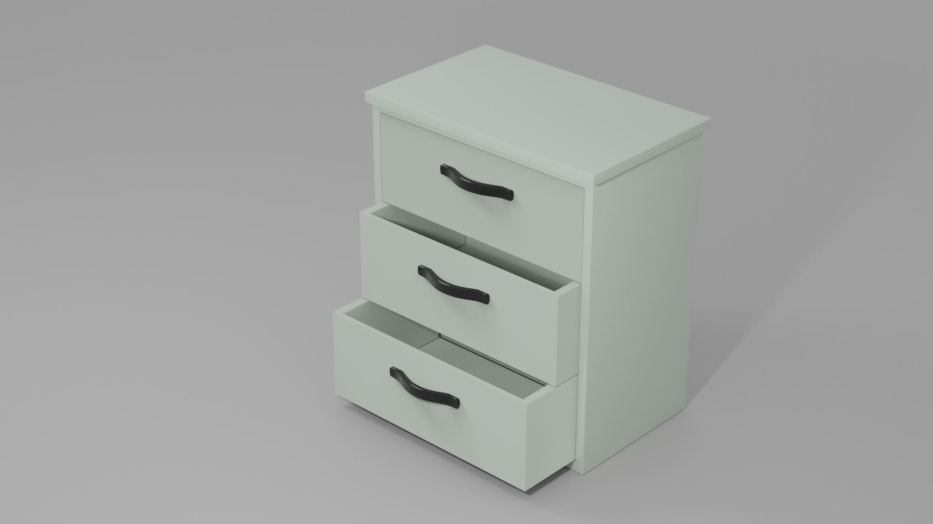 Cabinet for Display with green pastel color 3D model_1