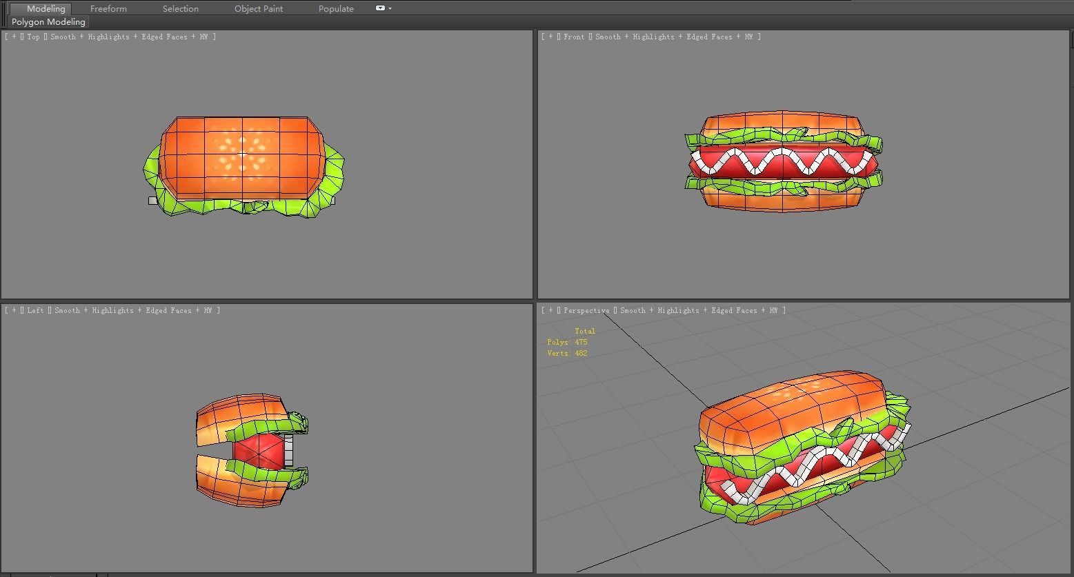Cartoon Food-Hot Dog Low-poly 3D model_4