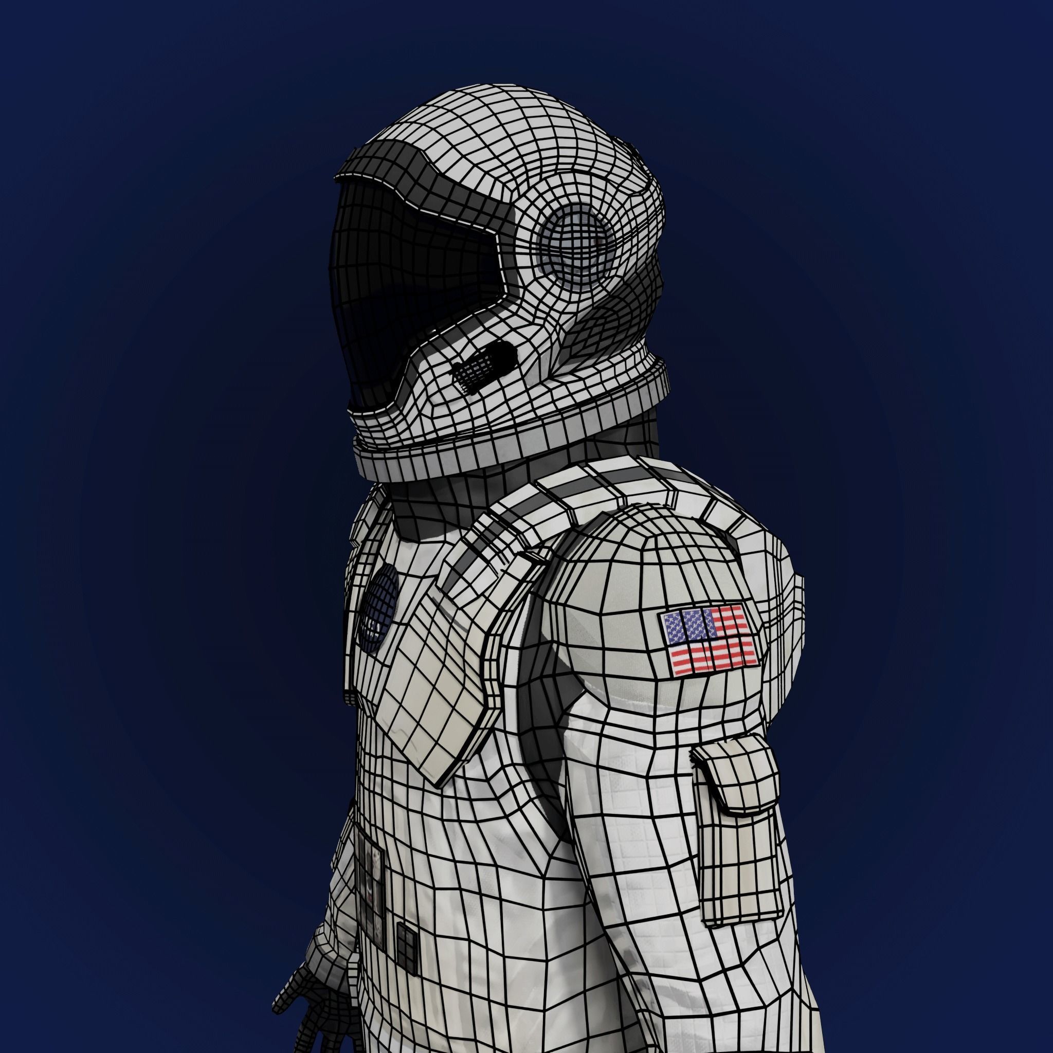 Sci Fi Space Suit Interstellar 3D Low-poly 3D model_8
