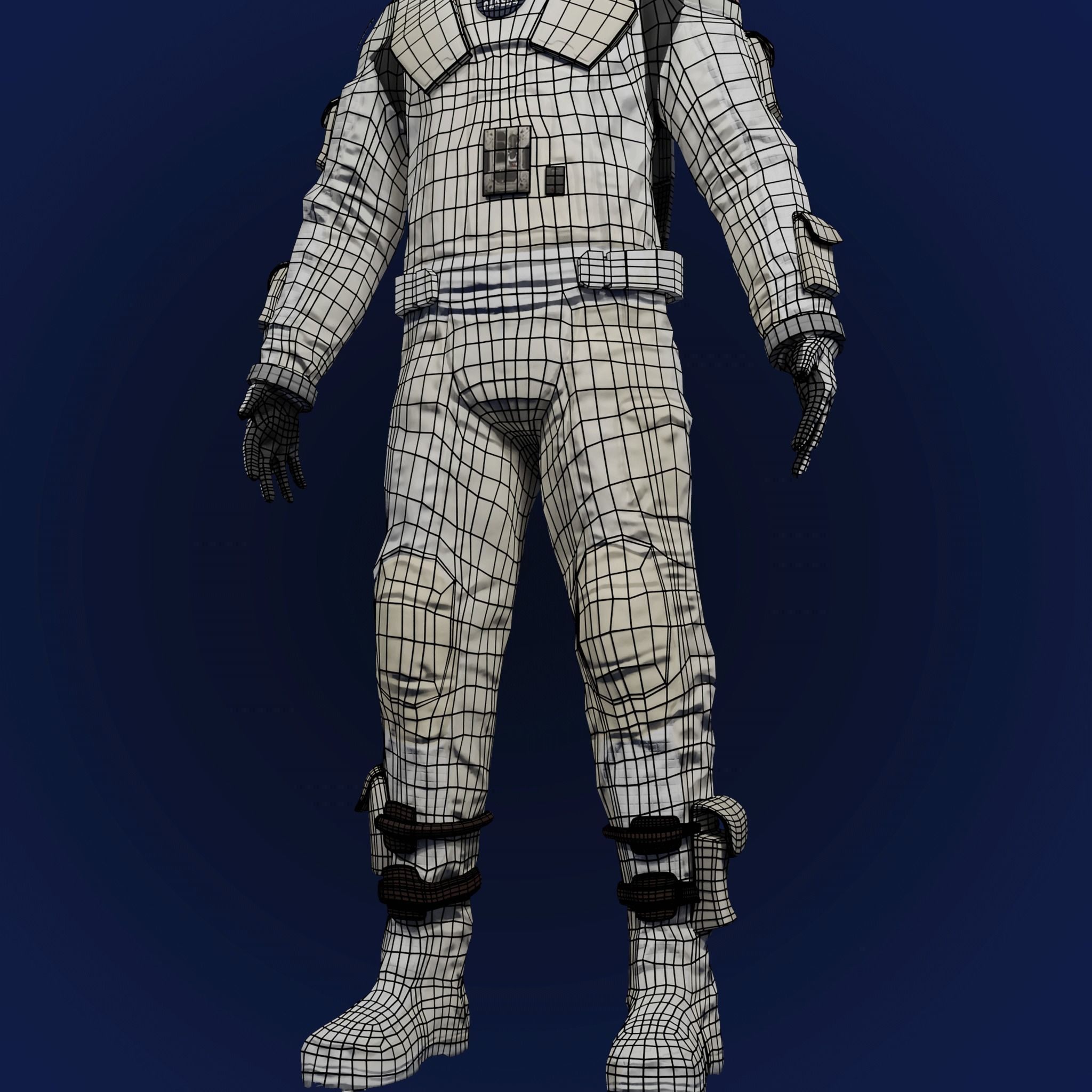 Sci Fi Space Suit Interstellar 3D Low-poly 3D model_12