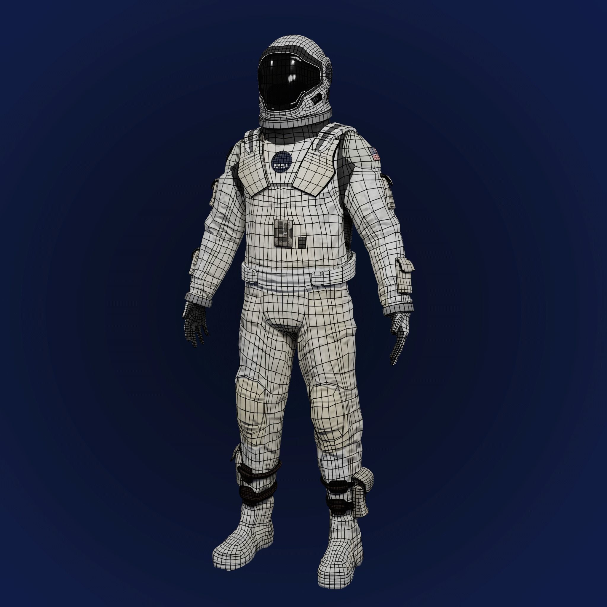 Sci Fi Space Suit Interstellar 3D Low-poly 3D model_2