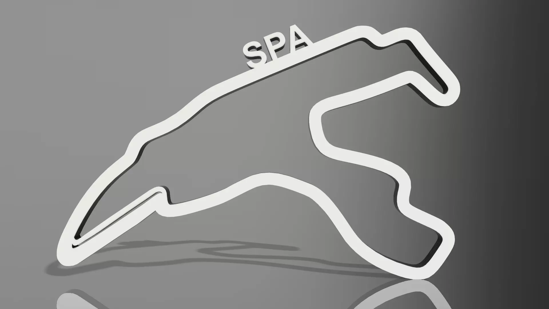 F1 SPA Race Track Wall Art Decor STL OBJ FBX File Fusion 360 3D print model