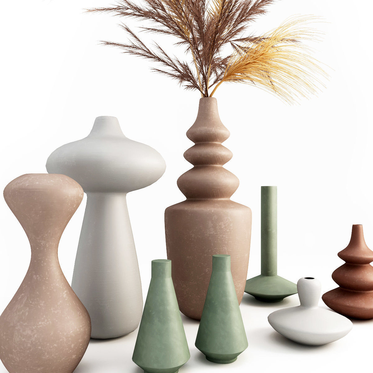 Set of ceramic vases Free 3D model_2