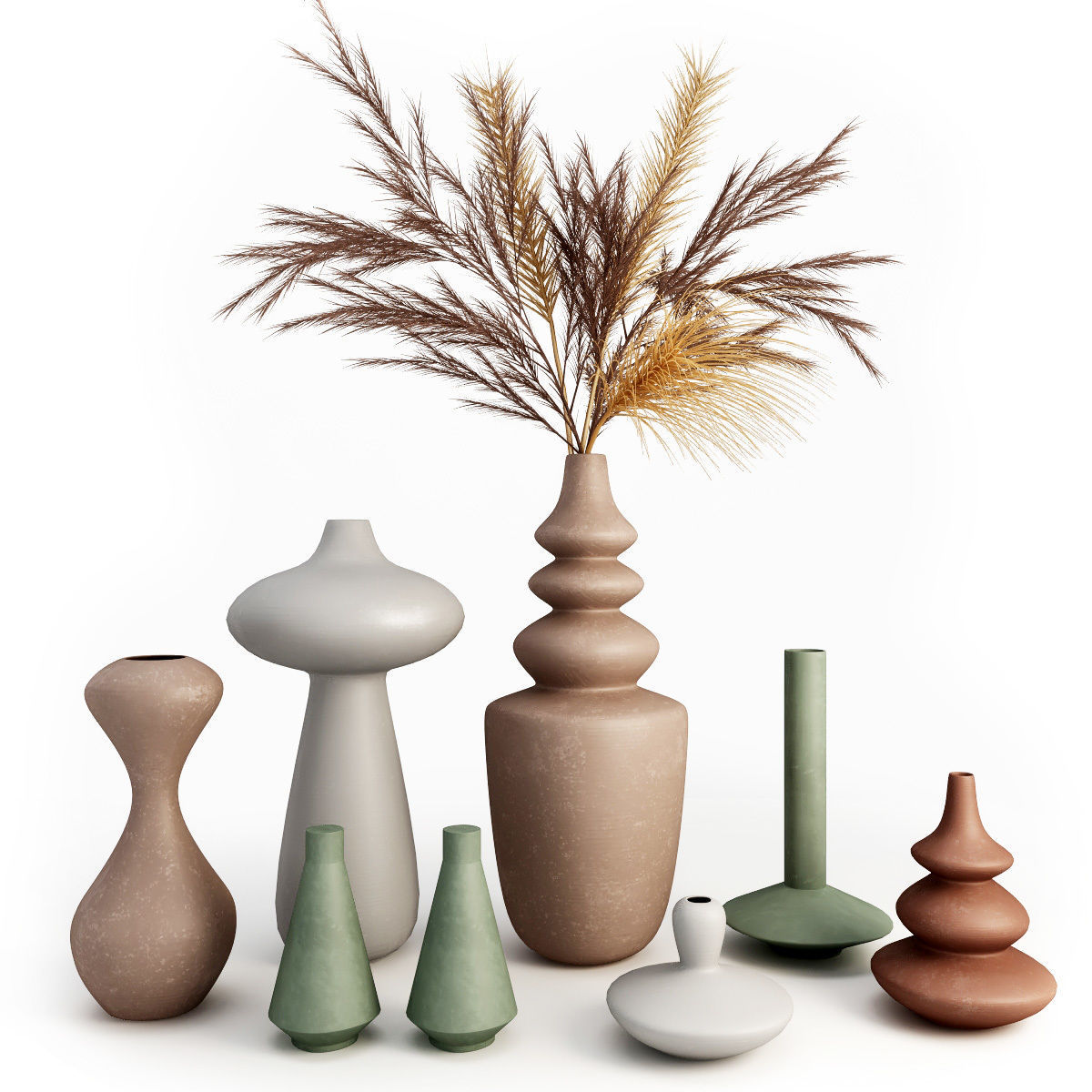 Set of ceramic vases Free 3D model_5