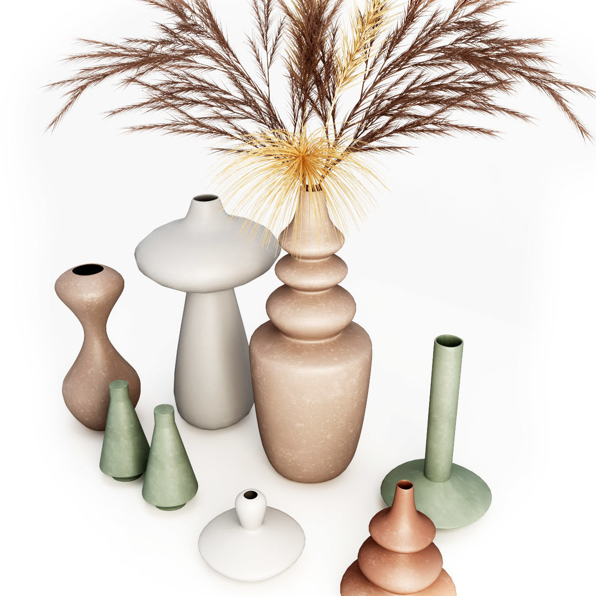 Set of ceramic vases Free 3D model_3