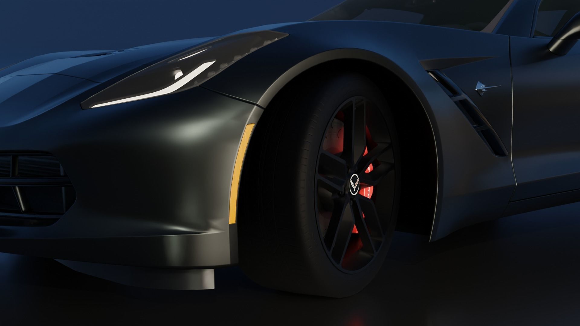 Corvette chevrolet sports car 3D model_56