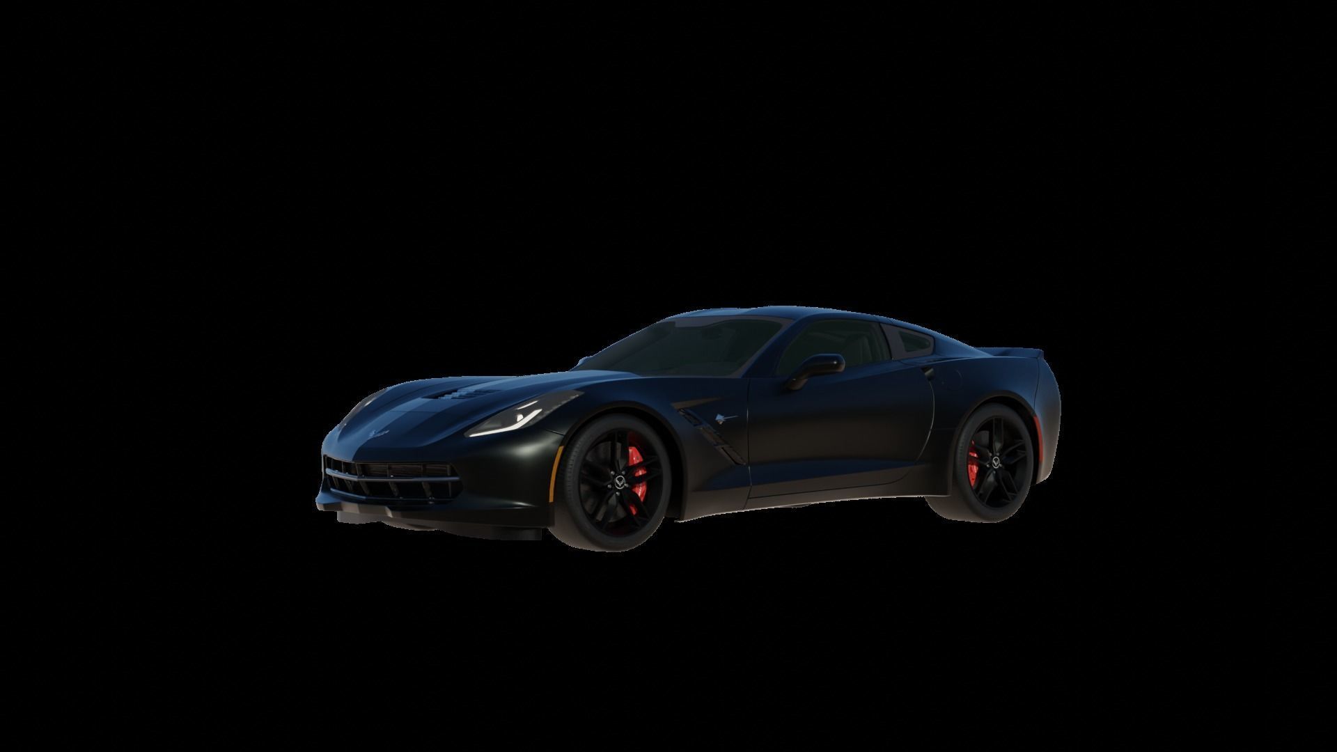 Corvette chevrolet sports car 3D model_47