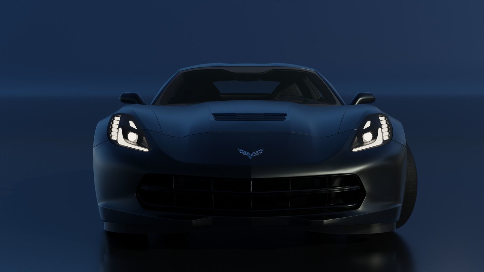 Corvette chevrolet sports car 3D model_94