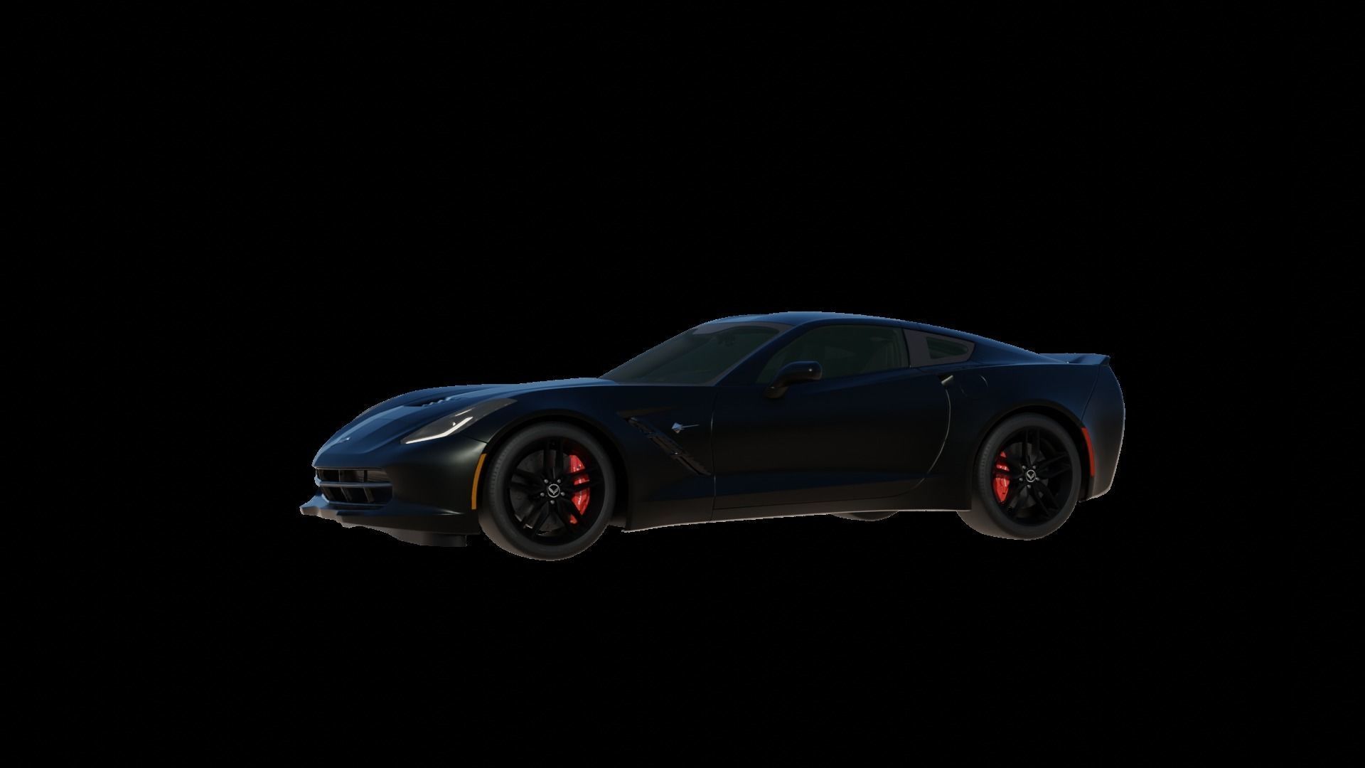 Corvette chevrolet sports car 3D model_43
