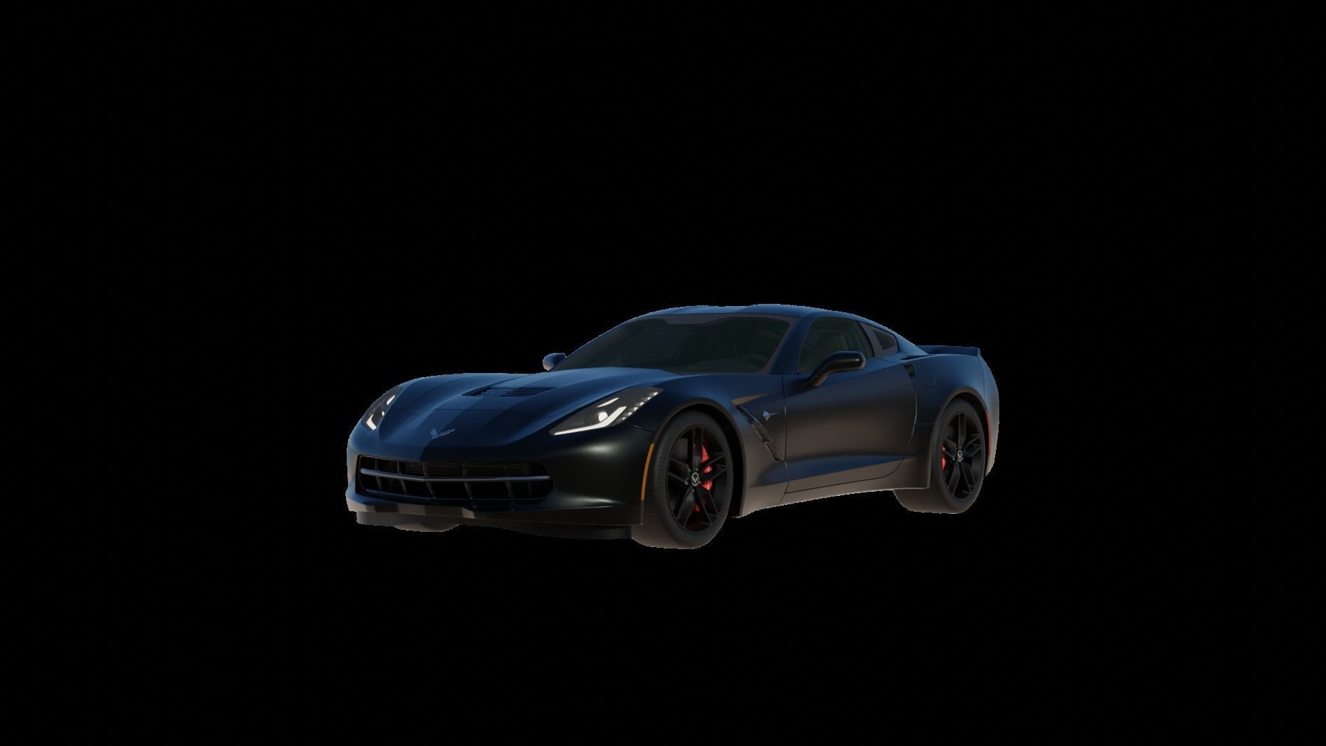 Corvette chevrolet sports car 3D model_36