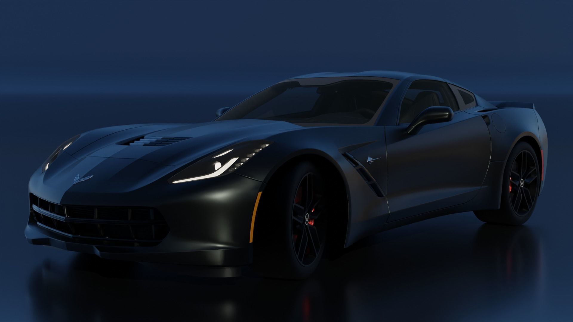 Corvette chevrolet sports car 3D model_46