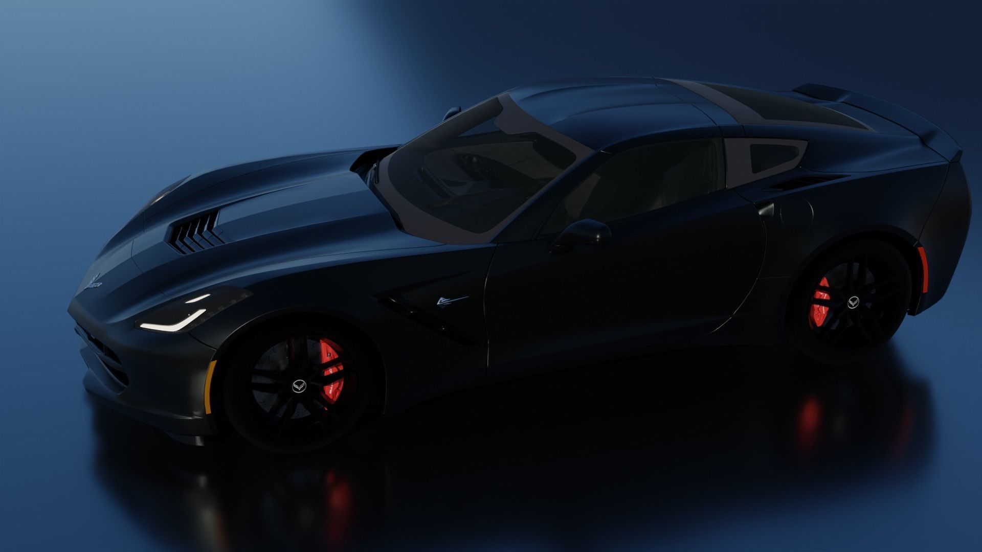 Corvette chevrolet sports car 3D model_41