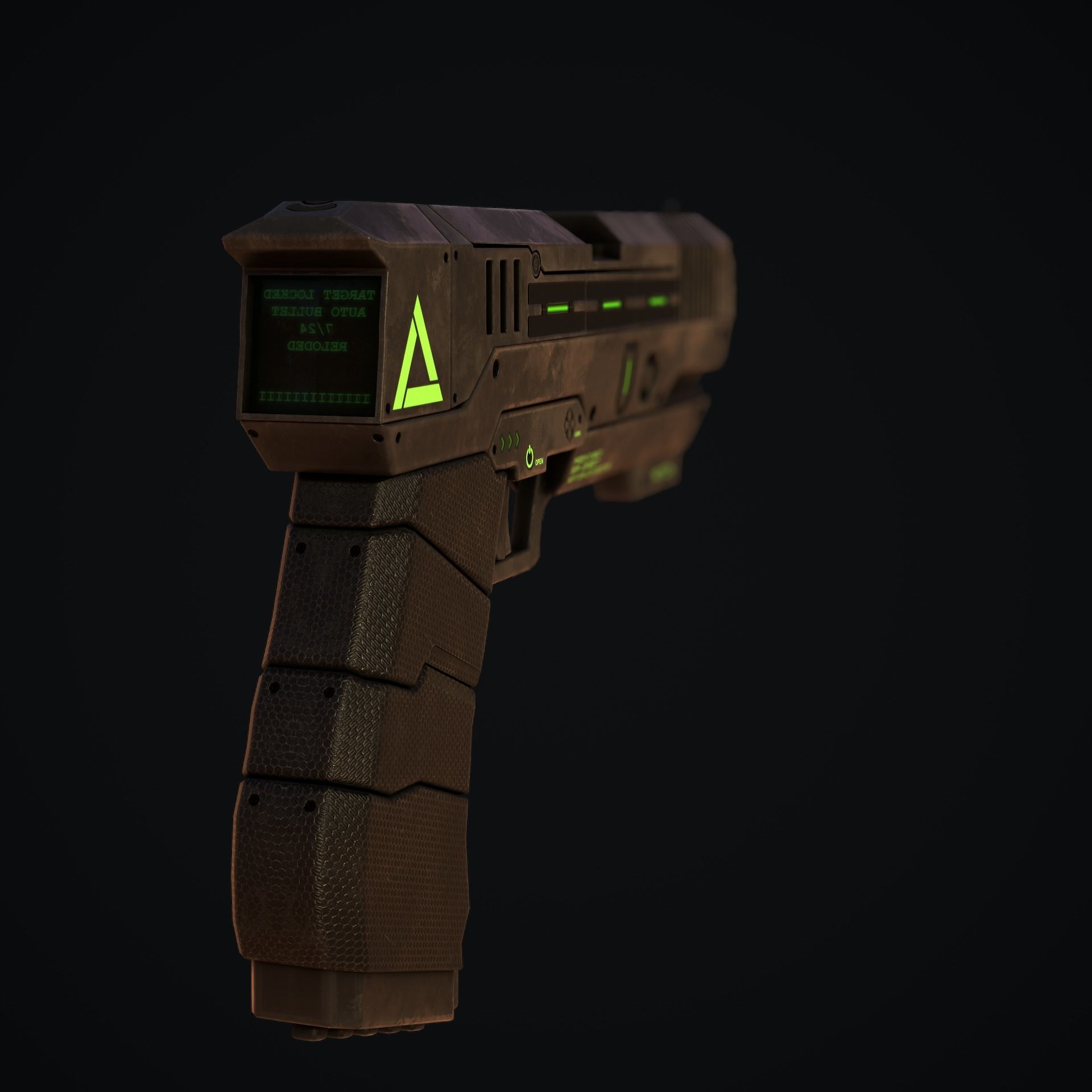 Hard Ops Gun Green Arrow Low-poly 3D model_4