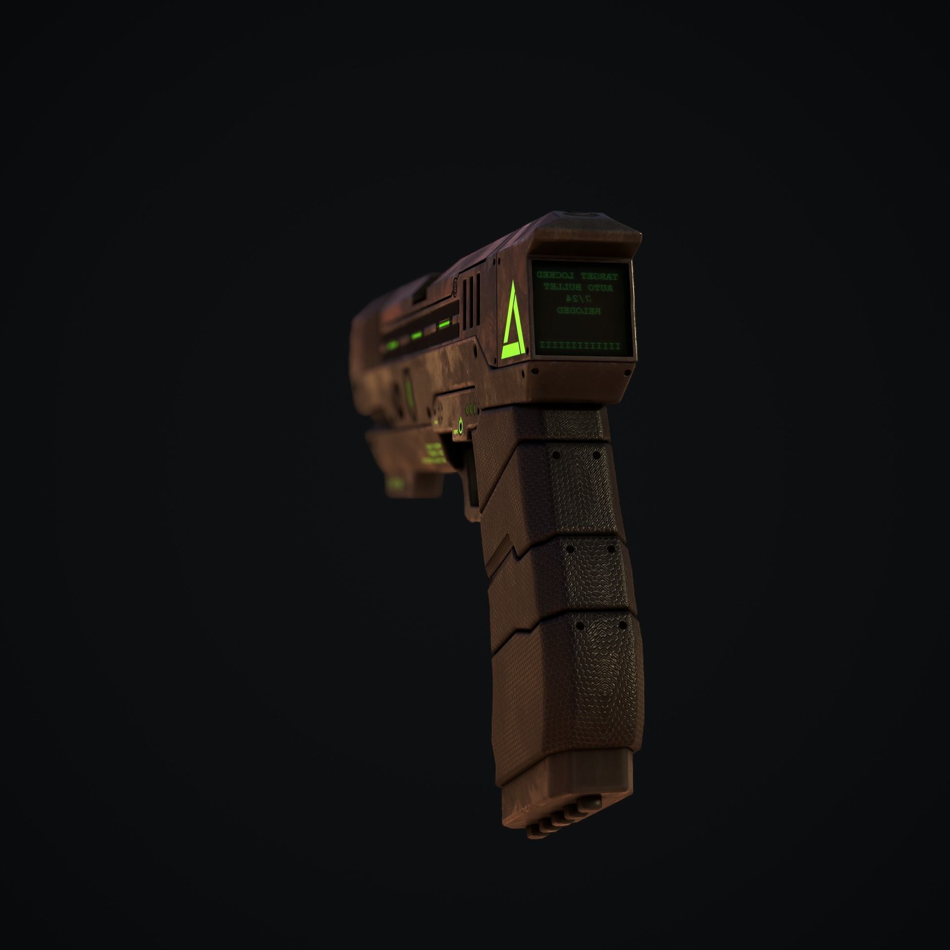 Hard Ops Gun Green Arrow Low-poly 3D model_7