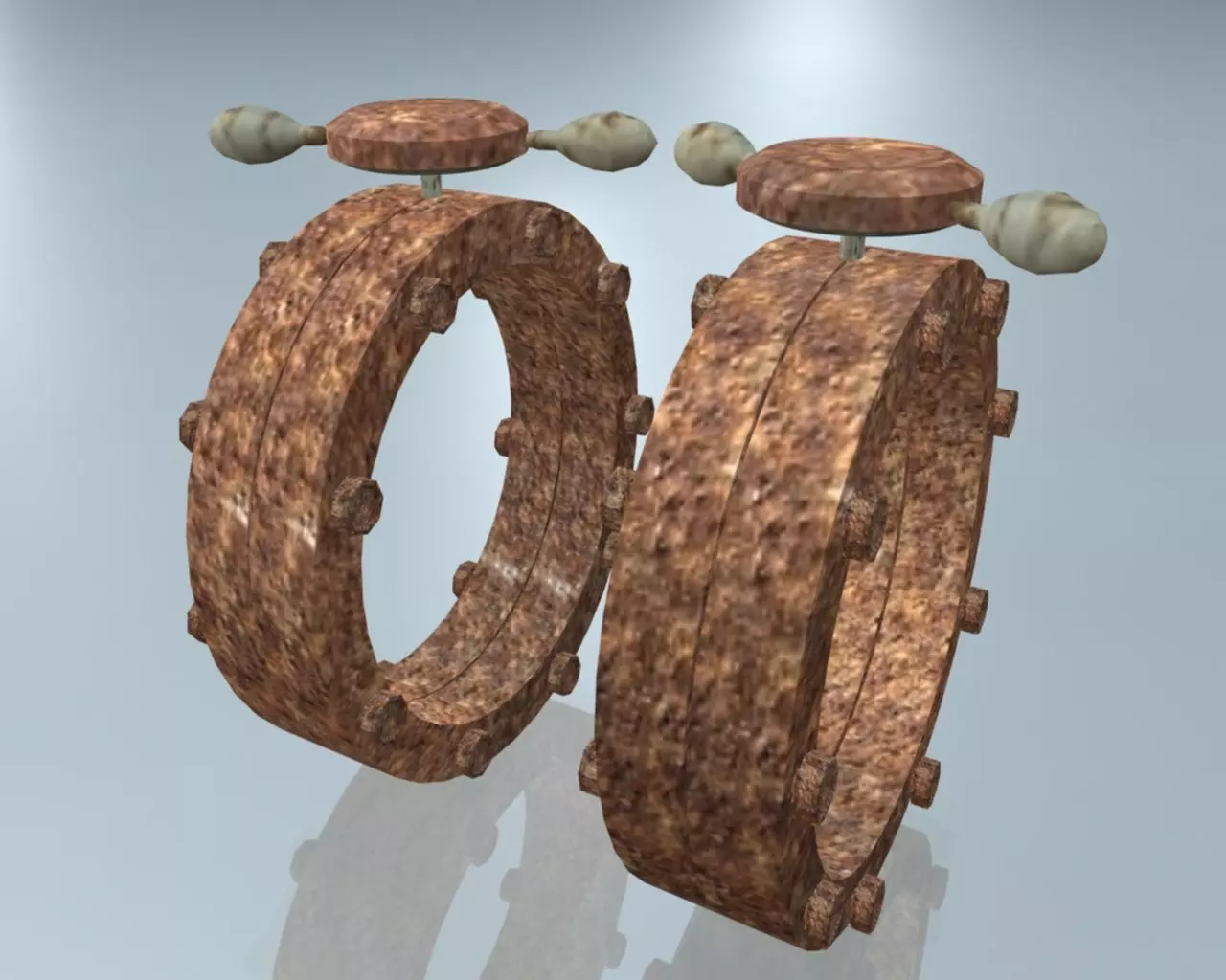 Rusted Pipe with Controler 3D model_0