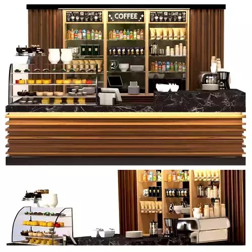 Big coffee point with sweets