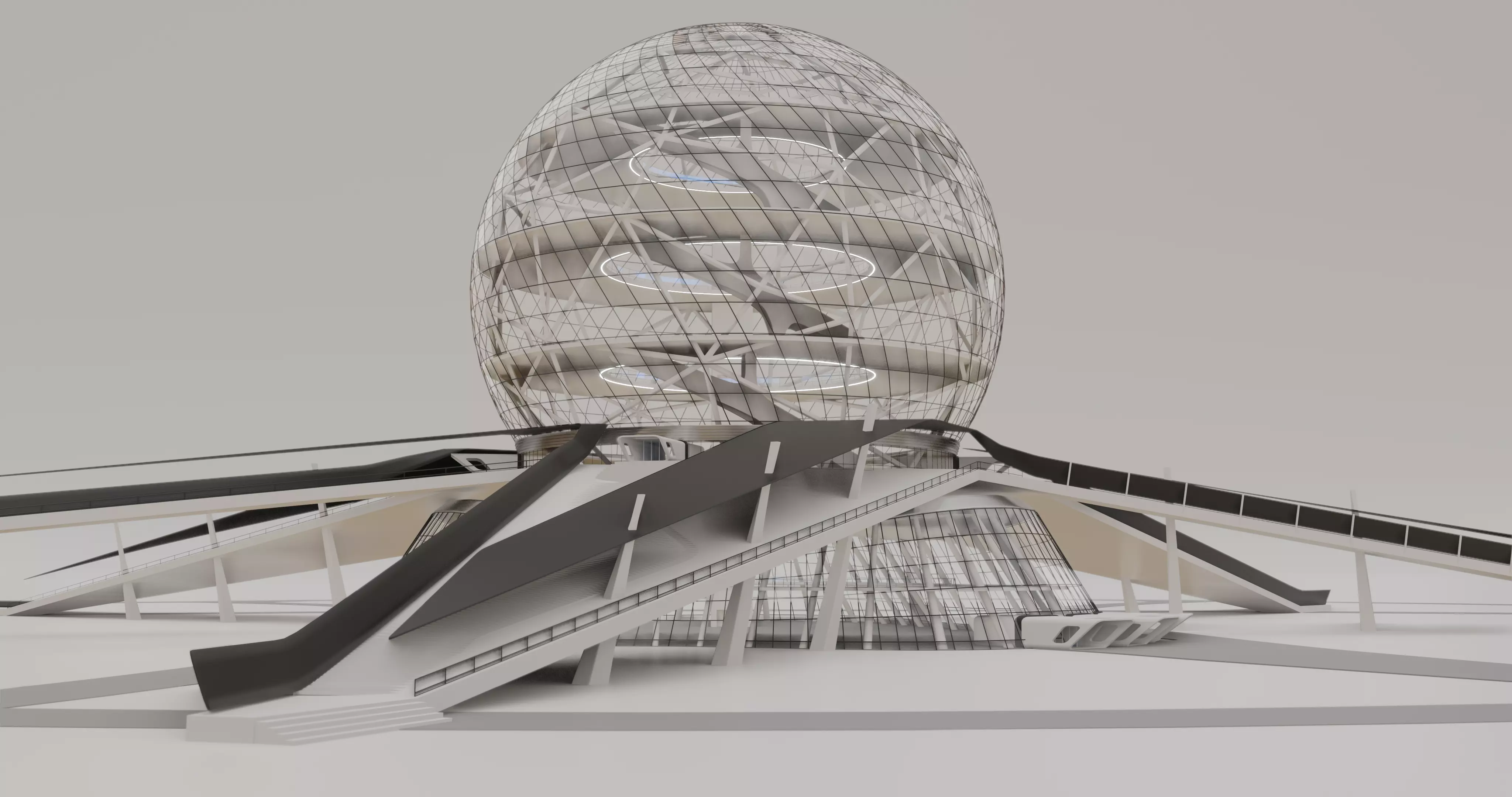 Futuristic Expo Center 3D model 3D model_0